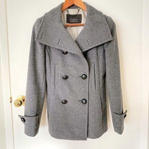 Aritzia Babaton Howell Wool & Cashmere Pea Coat, Grey, S